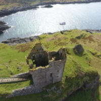 Etive Boat Trips anchored near Gylen Castle, Isle of Kerrera