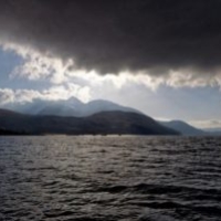 Loch Etive from the Etive Explorer with storm clouds