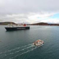 Etive Explorer cruising out of Oban Bay past the Isle of Mull Ferry
